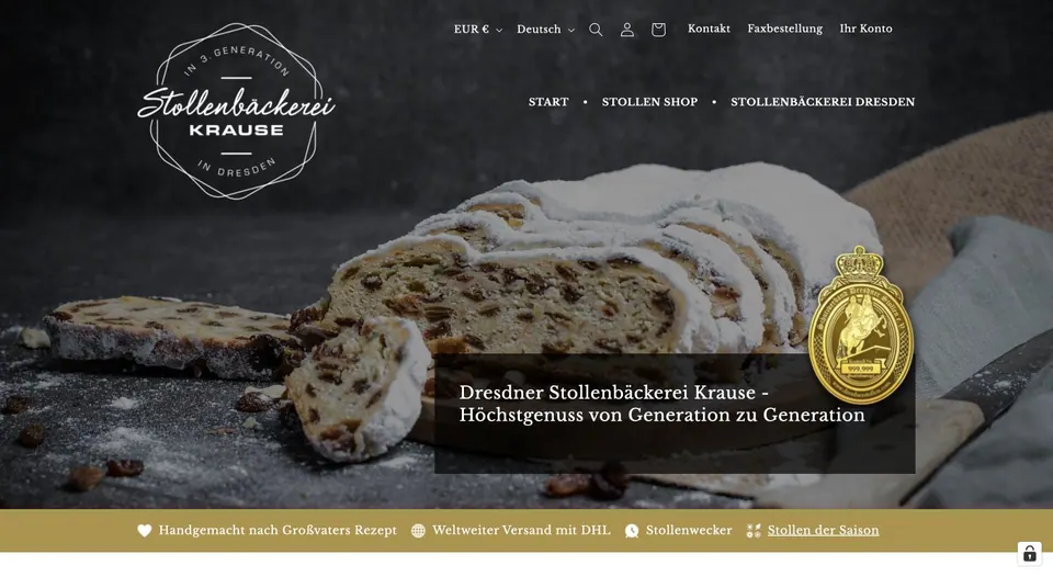 Website-Vorschau von Stollenbäckerei Krause