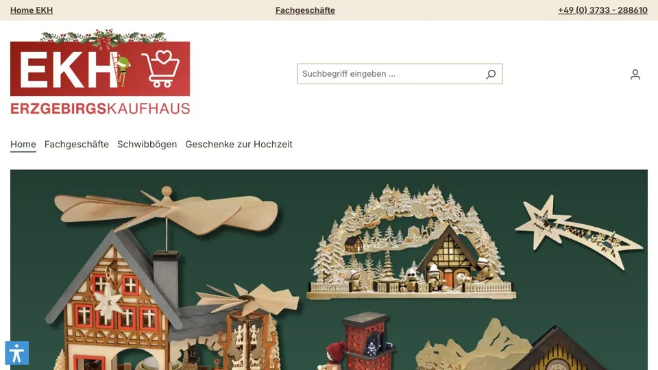 Aktuelle Website von Erzgebirgskaufhaus
