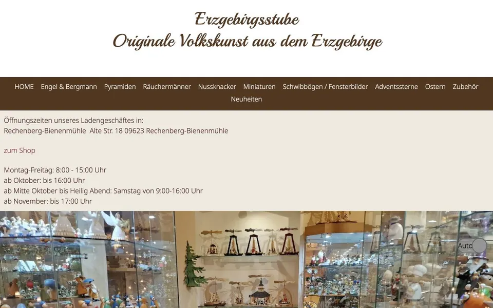 Aktuelle Website von Erzgebirgsstube