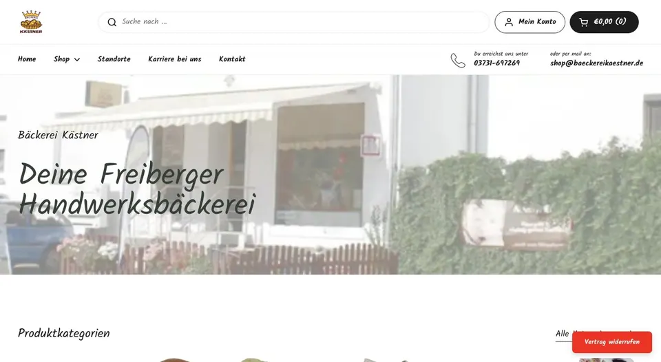 Website-Vorschau von Bäckerei Kästner