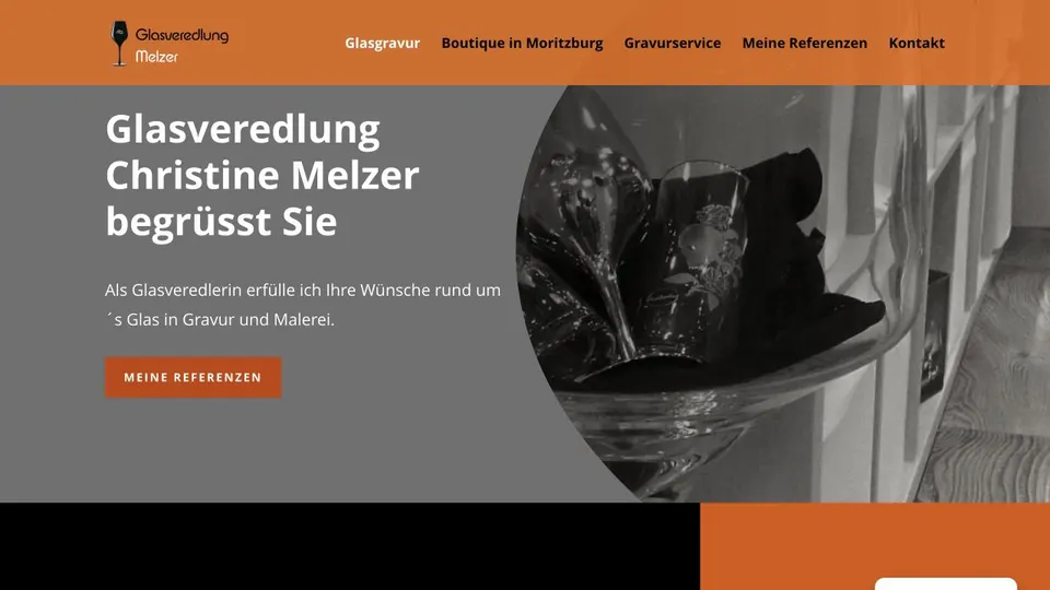 Aktuelle Website von Glasgravur Melzer