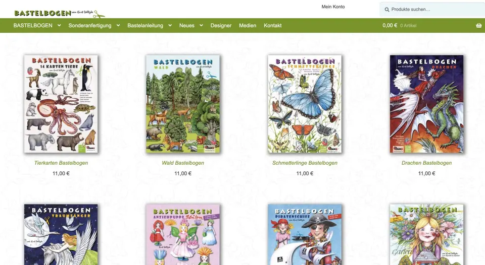 Website-Vorschau von ATELIER COLOR Bastelbogen