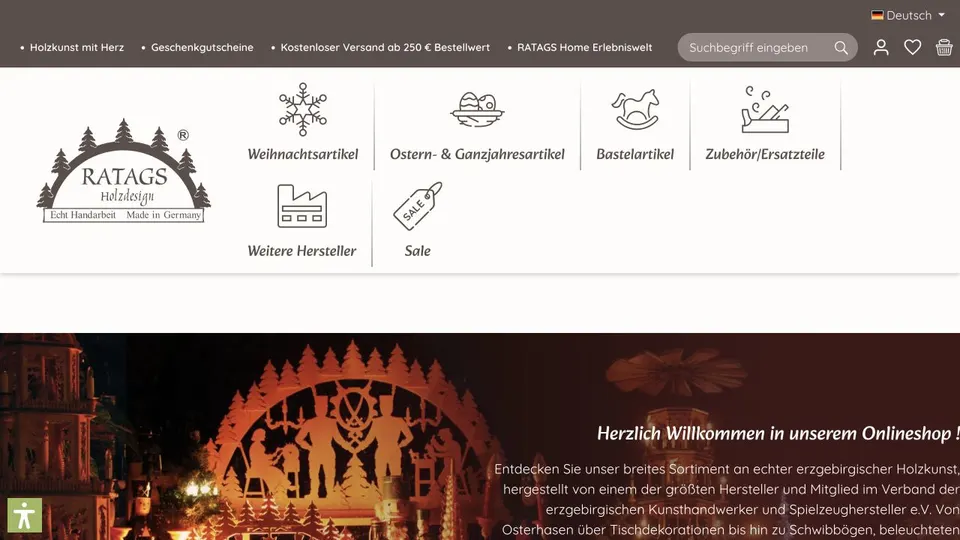 Aktuelle Website von RATAGS Kunsthandwerk