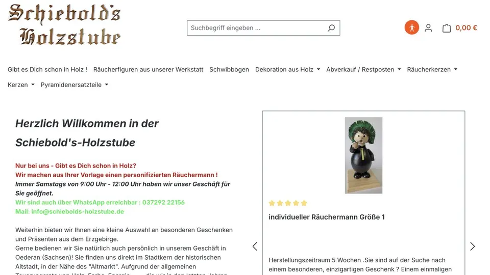 Aktuelle Website von Schiebolds Holzstube