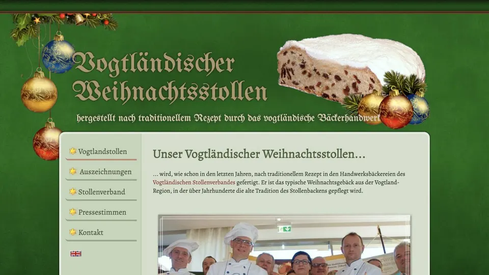 Aktuelle Website von Vogtländischer Stollenverband