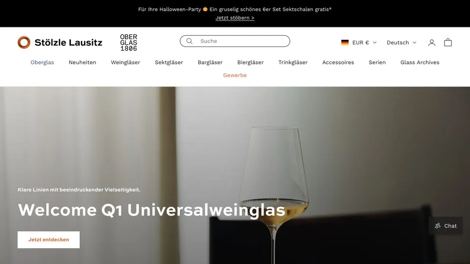Aktuelle Website von Stölzle Lausitz