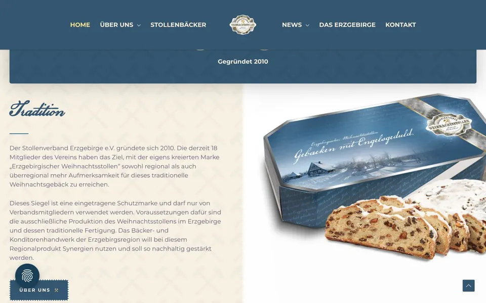 Aktuelle Website von Stollenverband Erzgebirge
