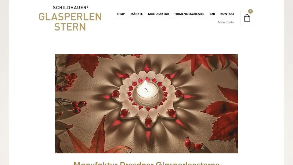 Aktuelle Website von Schildhauers Glasperlenstern
